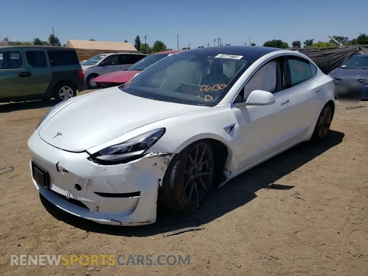 2 Photograph of a damaged car 5YJ3E1EA8LF805854 TESLA MODEL 3 2020