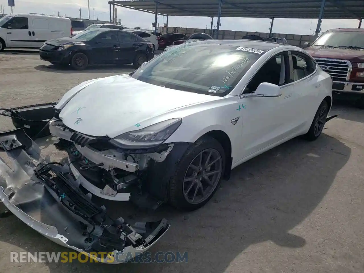 2 Фотография поврежденного автомобиля 5YJ3E1EA9LF612449 TESLA MODEL 3 2020