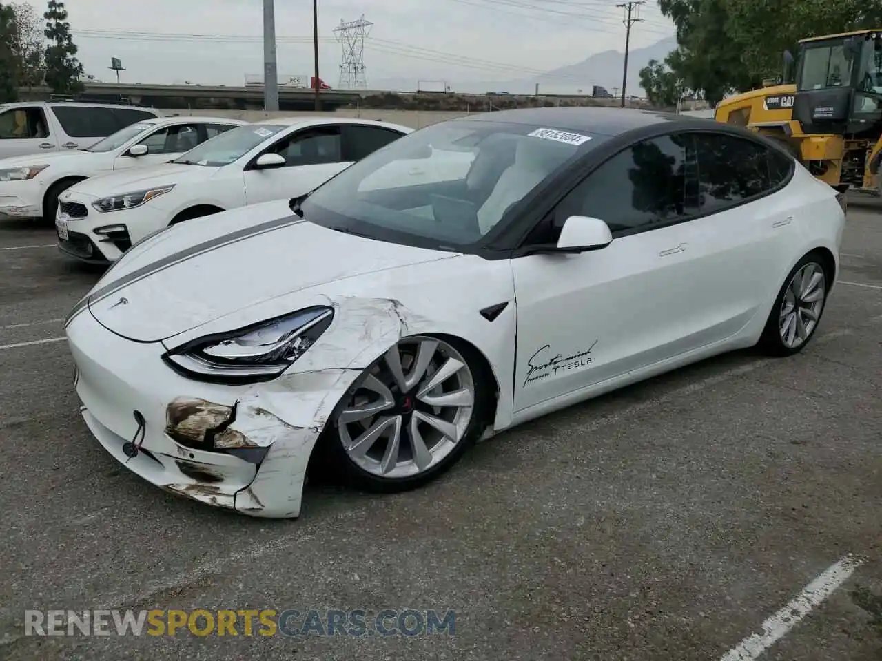 1 Photograph of a damaged car 5YJ3E1EAXLF599405 TESLA MODEL 3 2020