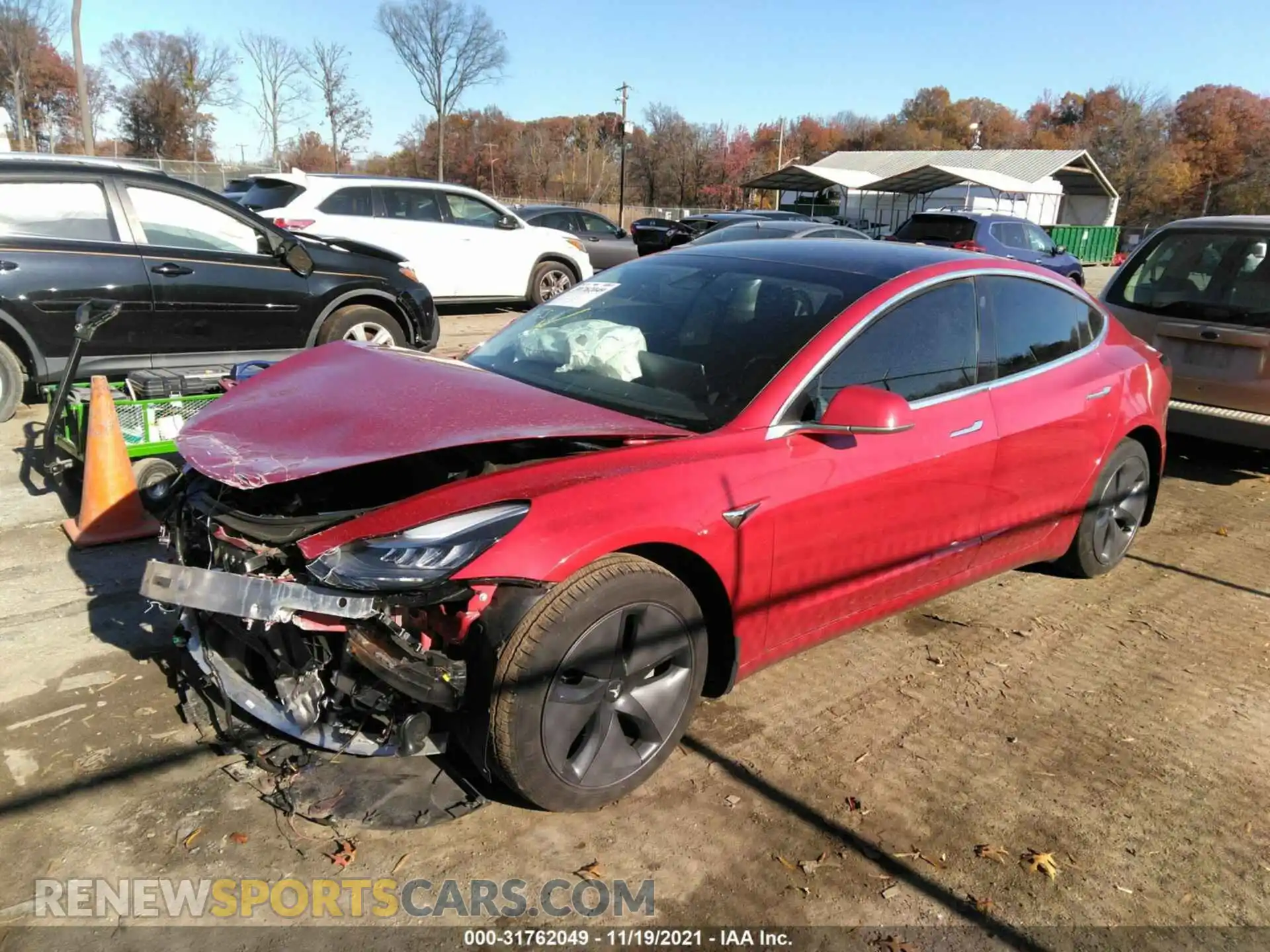 2 Photograph of a damaged car 5YJ3E1EAXLF611620 TESLA MODEL 3 2020