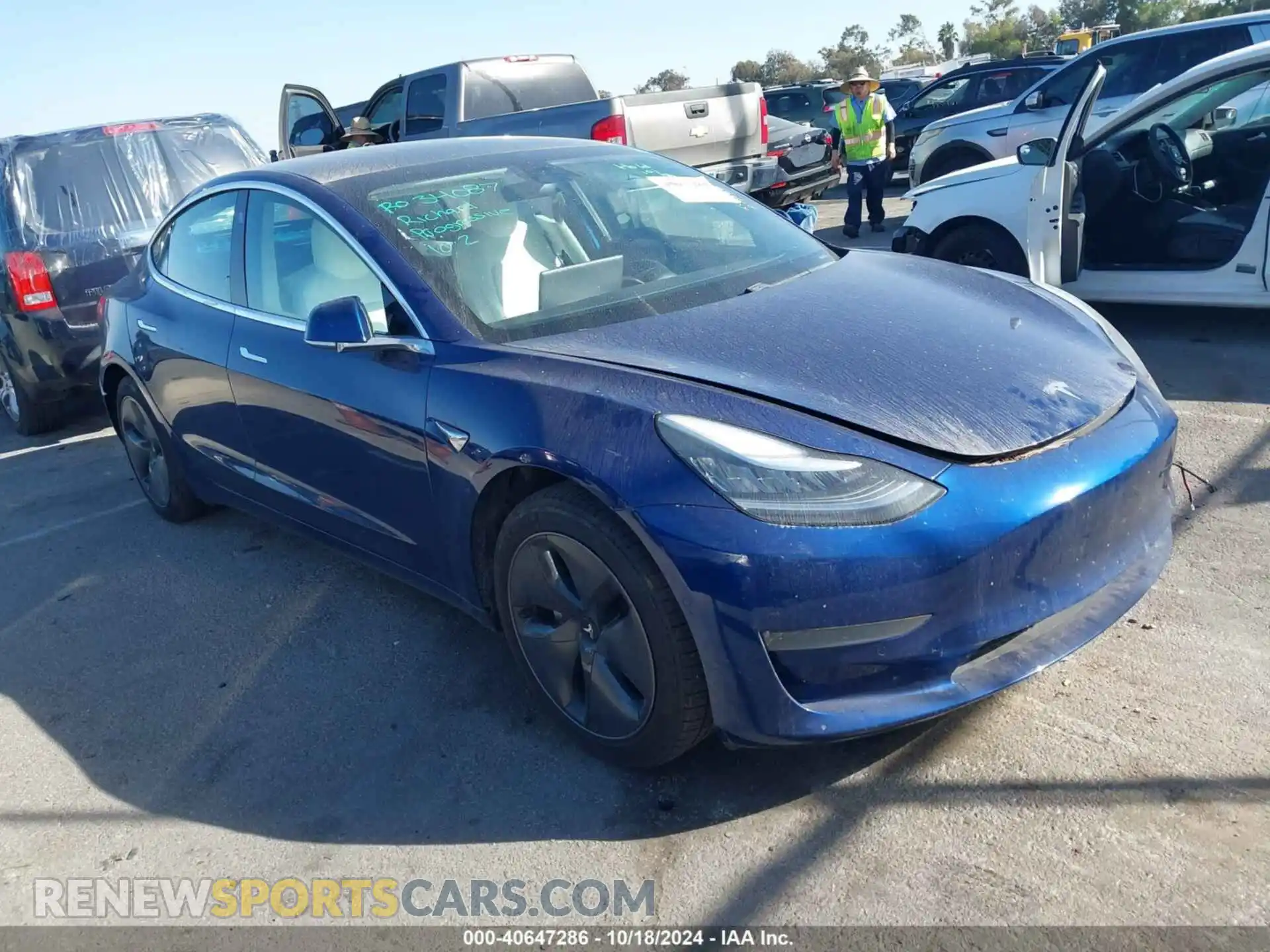 1 Photograph of a damaged car 5YJ3E1EAXLF615151 TESLA MODEL 3 2020