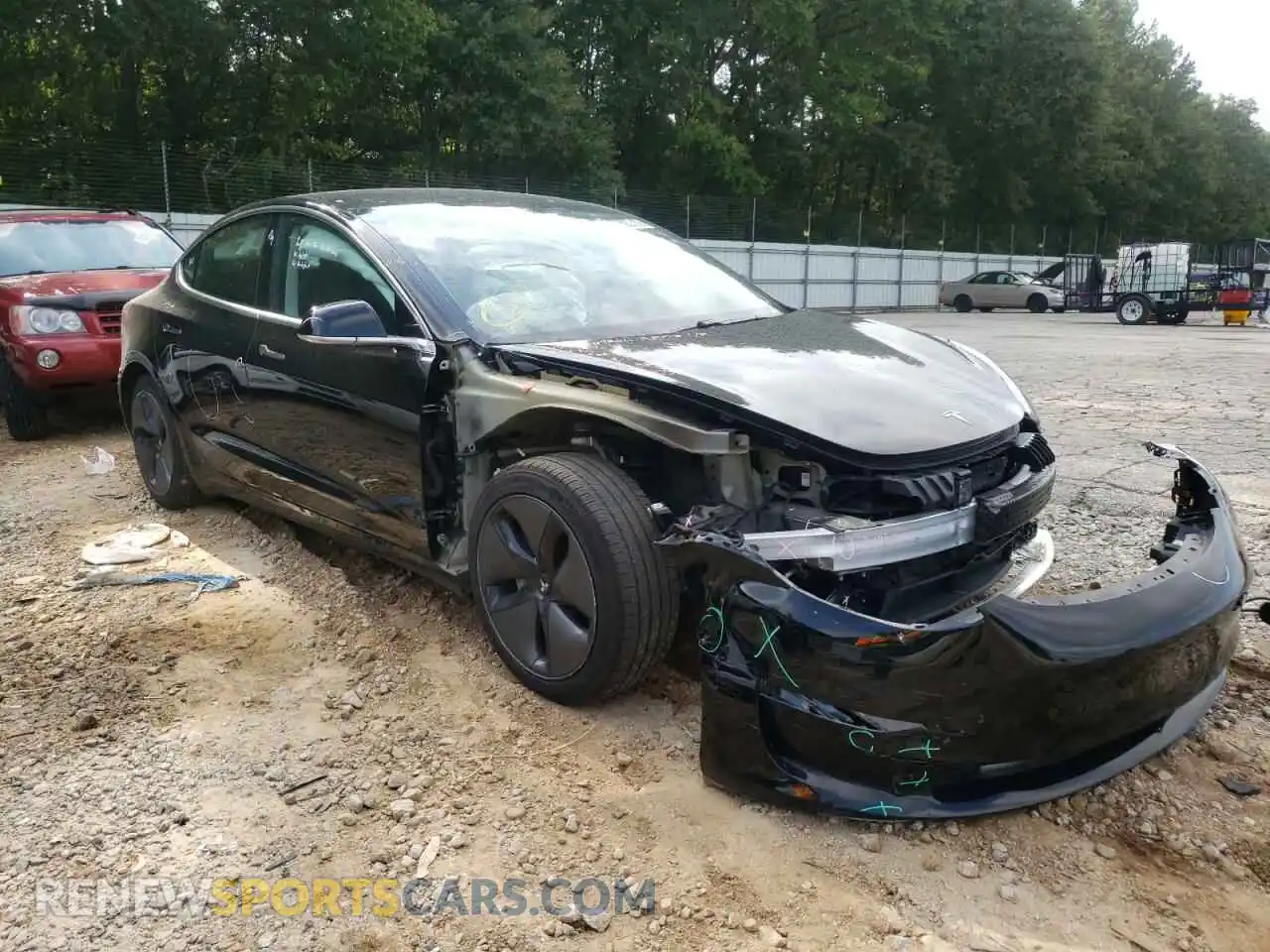 1 Photograph of a damaged car 5YJ3E1EB0LF599728 TESLA MODEL 3 2020