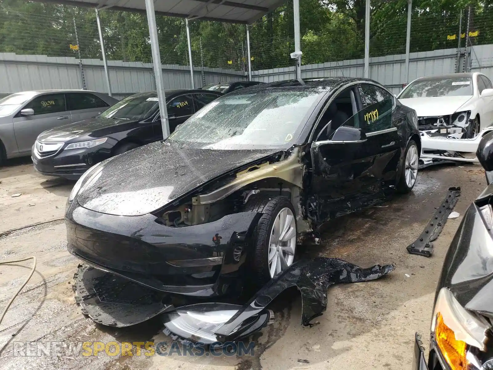 2 Photograph of a damaged car 5YJ3E1EB0LF600442 TESLA MODEL 3 2020