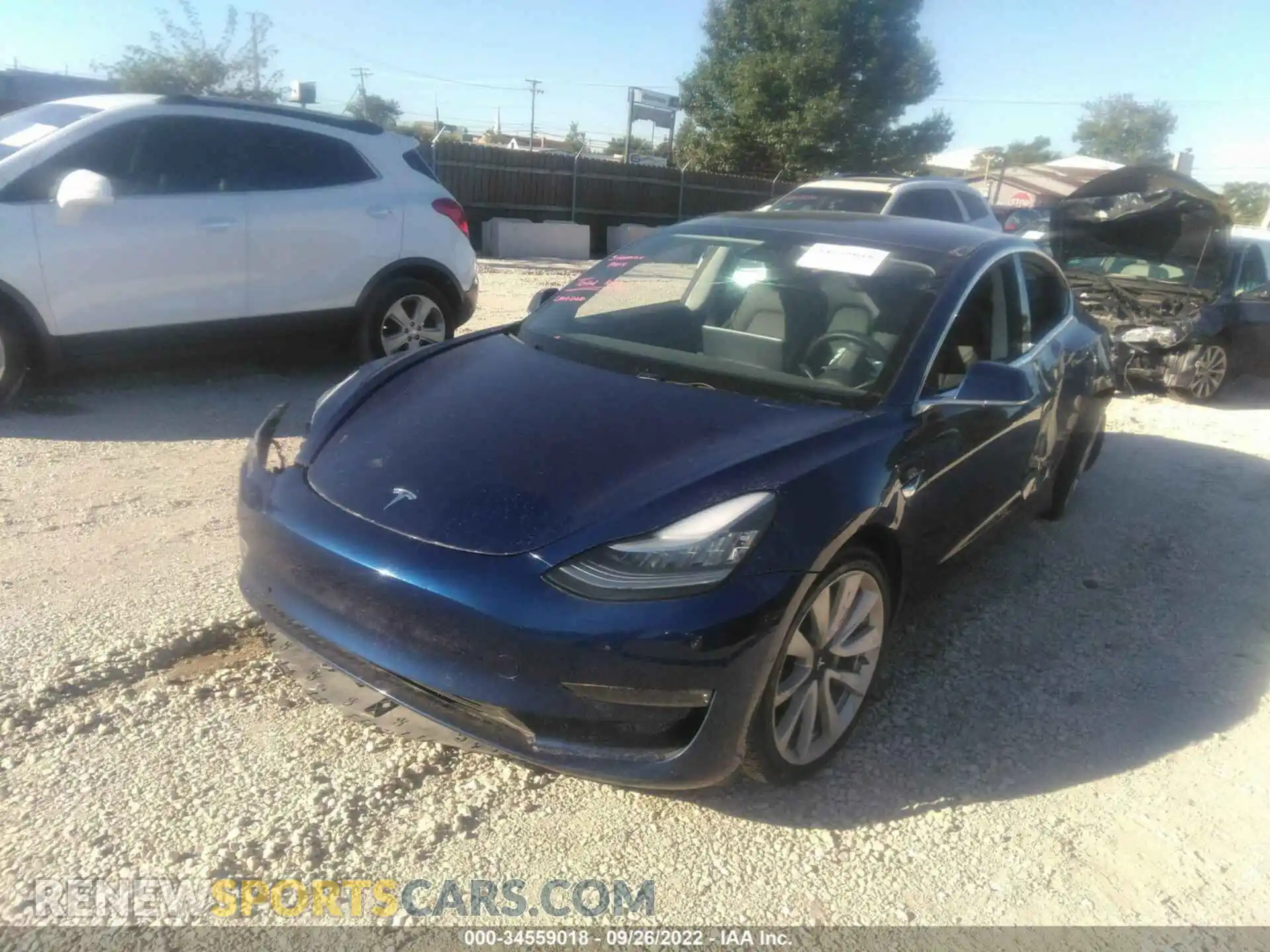 2 Photograph of a damaged car 5YJ3E1EB0LF620528 TESLA MODEL 3 2020