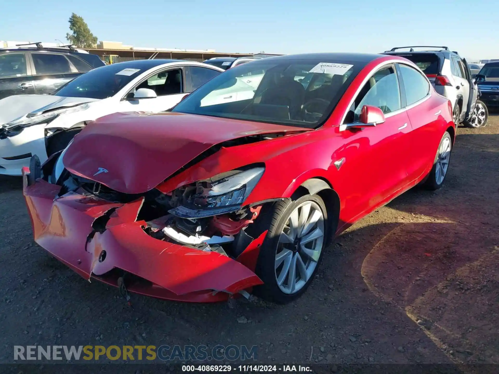 2 Photograph of a damaged car 5YJ3E1EB0LF638432 TESLA MODEL 3 2020