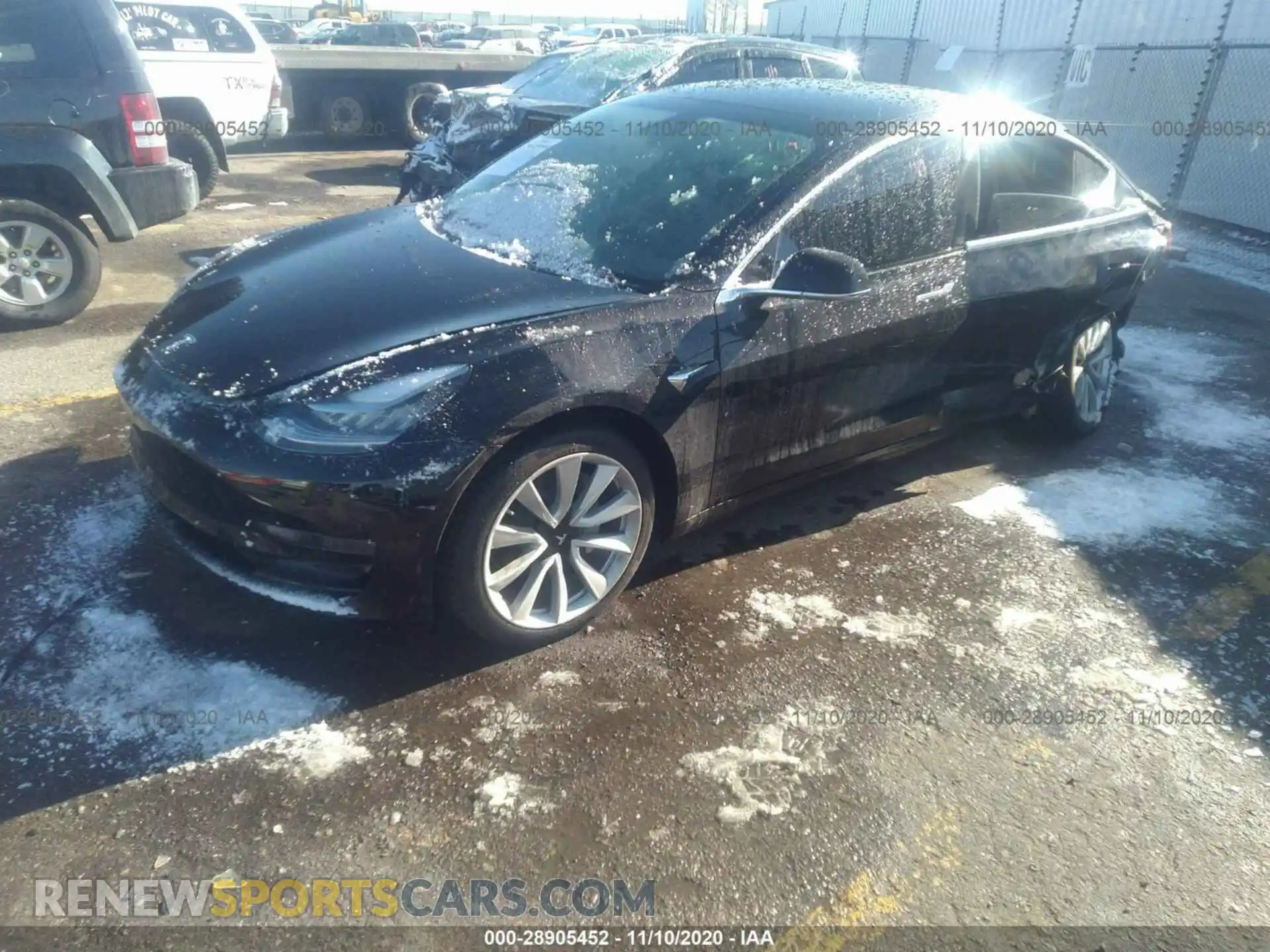 2 Photograph of a damaged car 5YJ3E1EB0LF801127 TESLA MODEL 3 2020