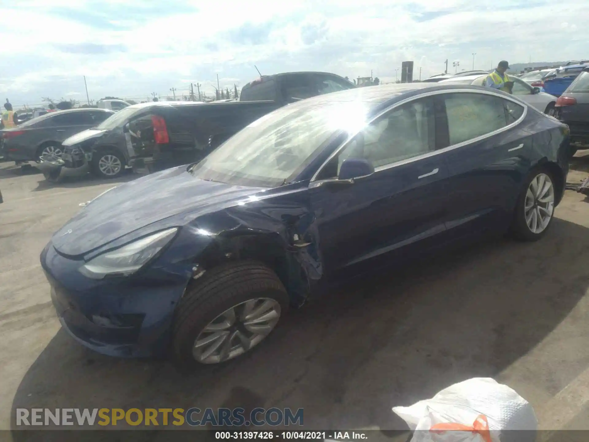 2 Photograph of a damaged car 5YJ3E1EB0LF801936 TESLA MODEL 3 2020