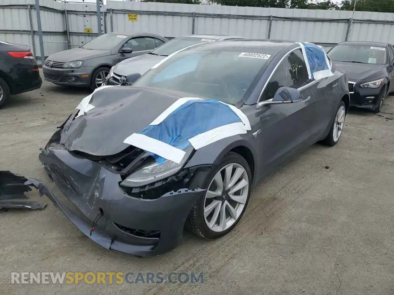 2 Photograph of a damaged car 5YJ3E1EB3LF646444 TESLA MODEL 3 2020