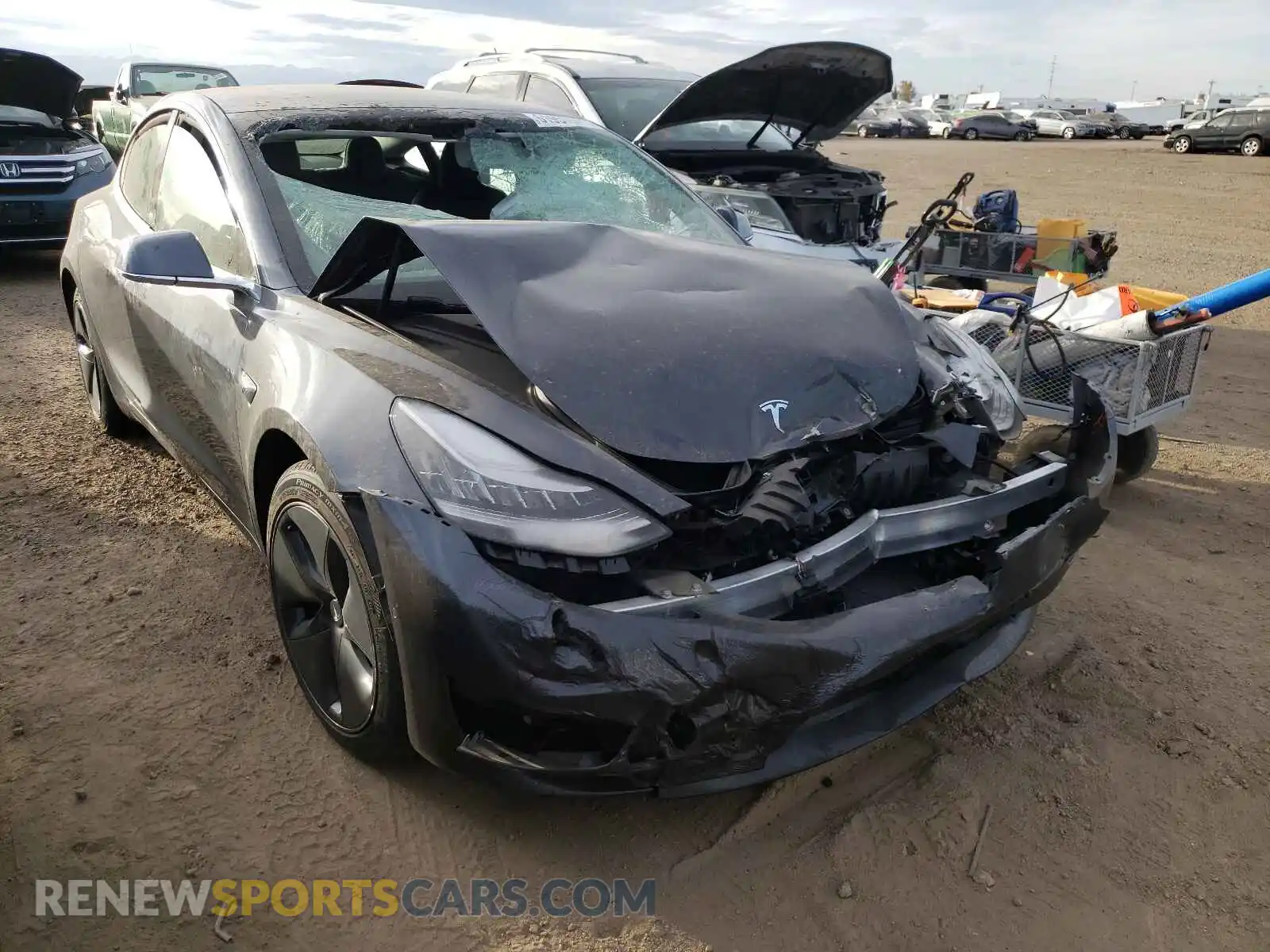 1 Photograph of a damaged car 5YJ3E1EB4LF741482 TESLA MODEL 3 2020