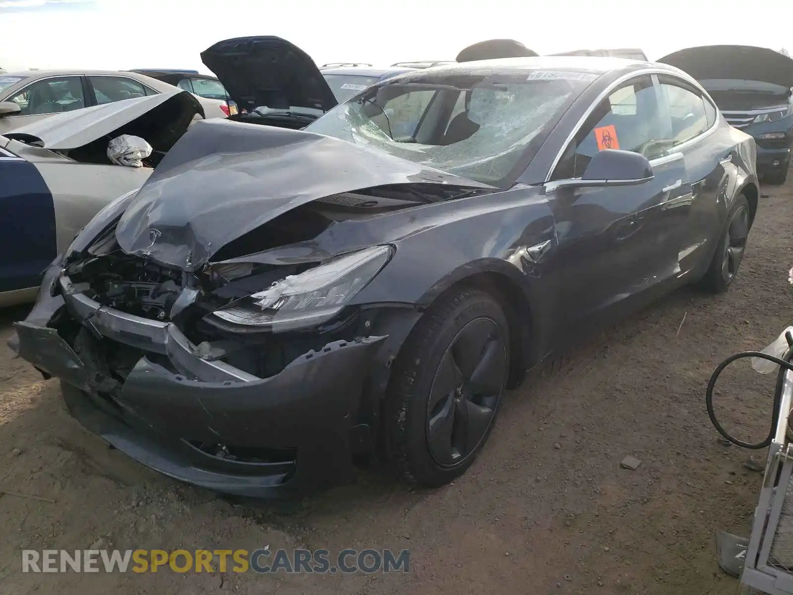 2 Photograph of a damaged car 5YJ3E1EB4LF741482 TESLA MODEL 3 2020