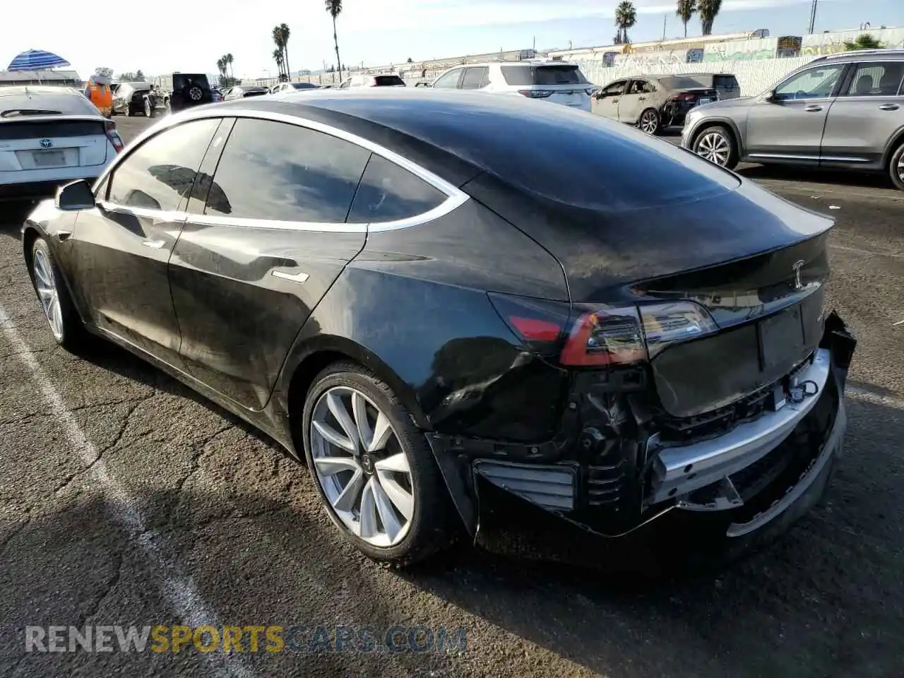 2 Photograph of a damaged car 5YJ3E1EB5LF600792 TESLA MODEL 3 2020