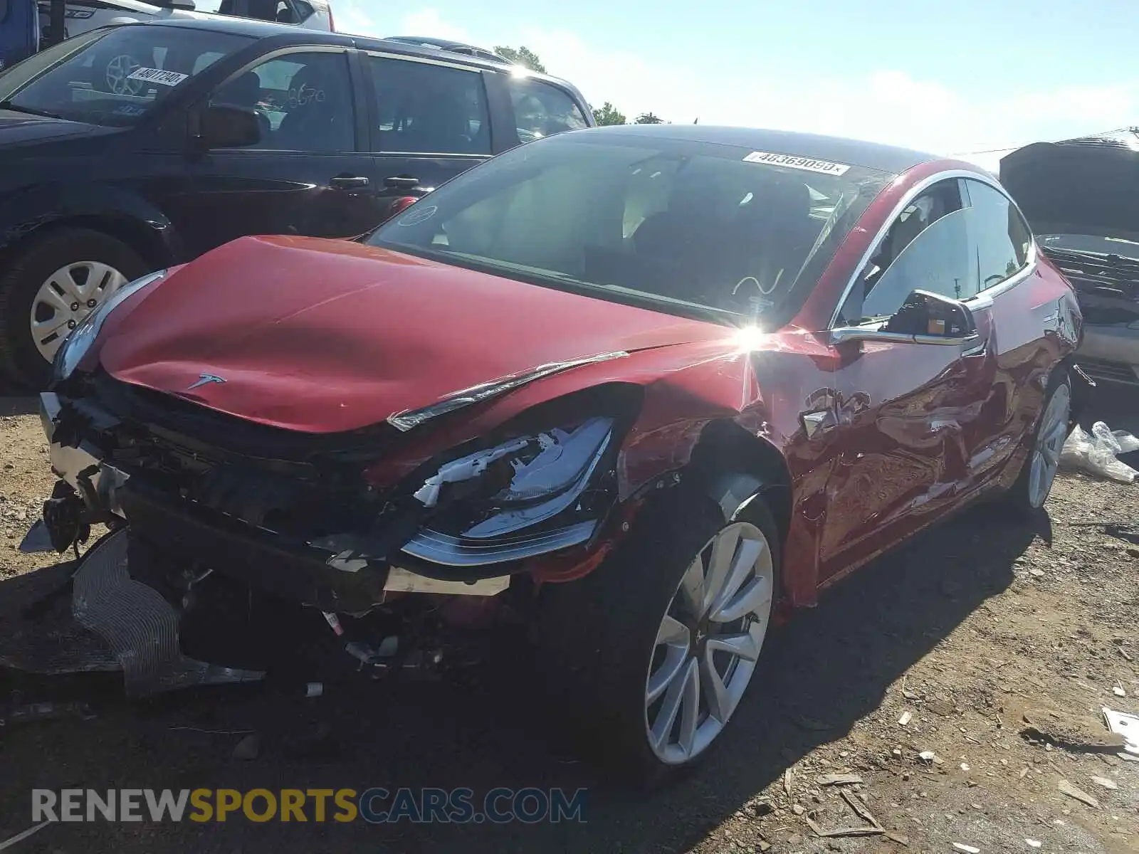 2 fotografías del automóvil dañado 5YJ3E1EB5LF746710 TESLA MODEL 3 2020