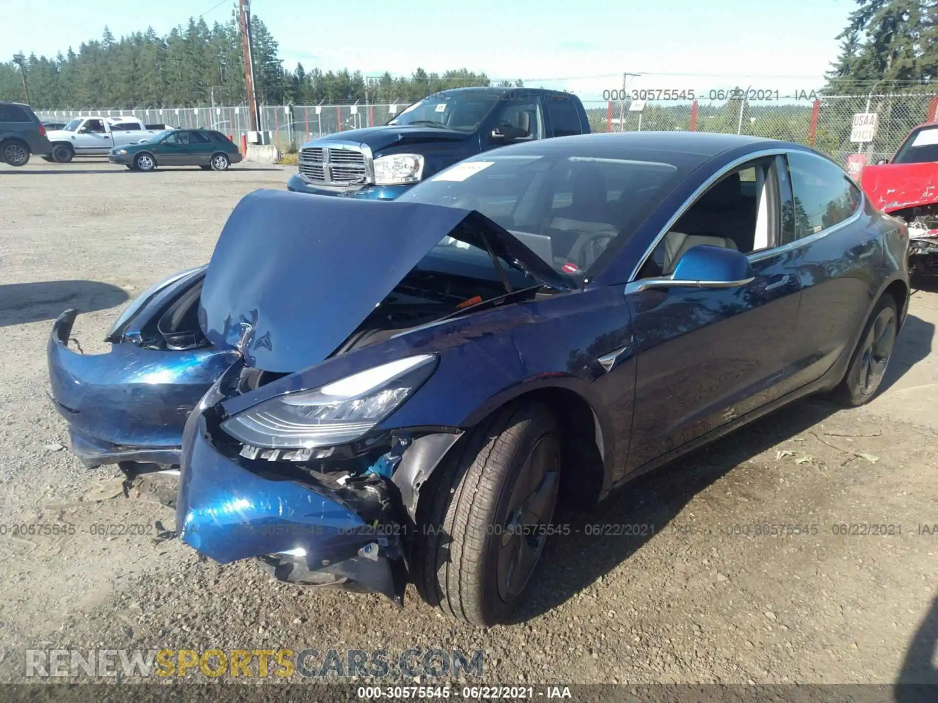 2 Photograph of a damaged car 5YJ3E1EB5LF800393 TESLA MODEL 3 2020