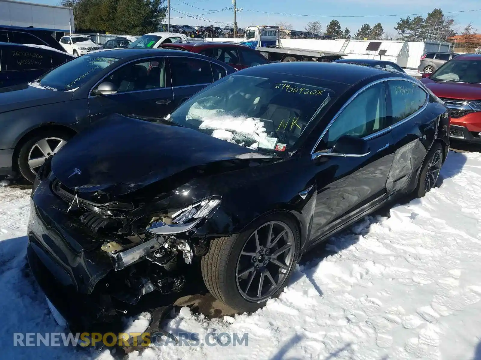 2 Photograph of a damaged car 5YJ3E1EB6LF599605 TESLA MODEL 3 2020
