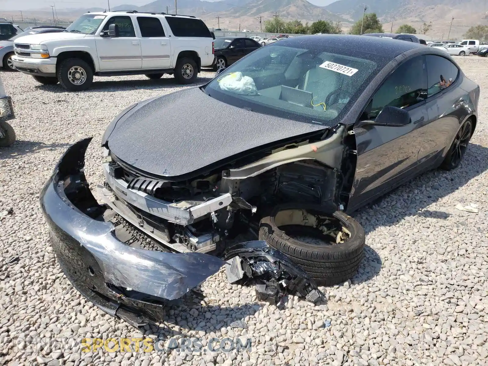 2 Photograph of a damaged car 5YJ3E1EB6LF639956 TESLA MODEL 3 2020