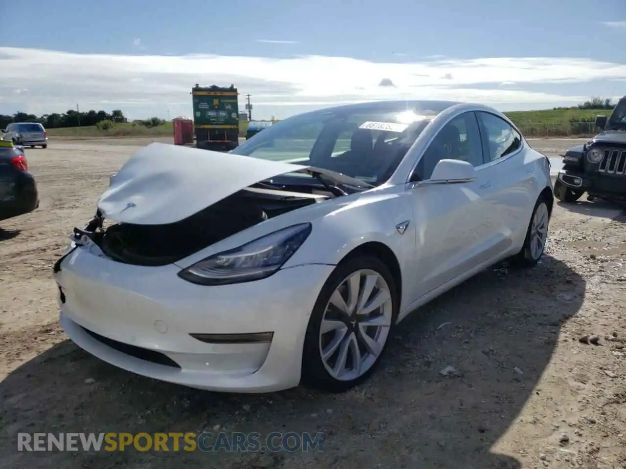 2 Photograph of a damaged car 5YJ3E1EB6LF667305 TESLA MODEL 3 2020