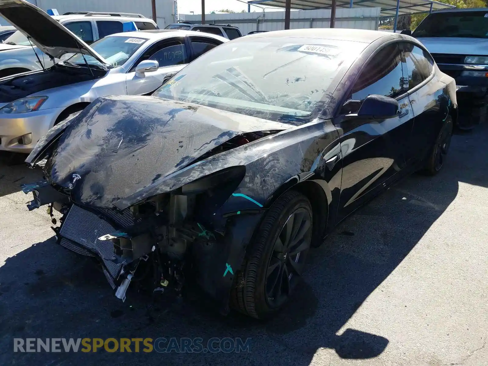 2 Photograph of a damaged car 5YJ3E1EB7LF600518 TESLA MODEL 3 2020