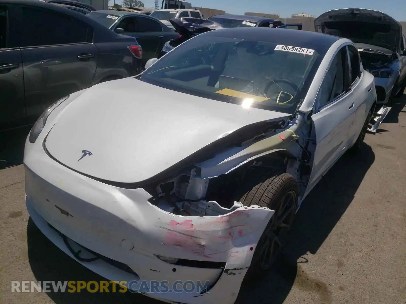 2 Photograph of a damaged car 5YJ3E1EB7LF806714 TESLA MODEL 3 2020