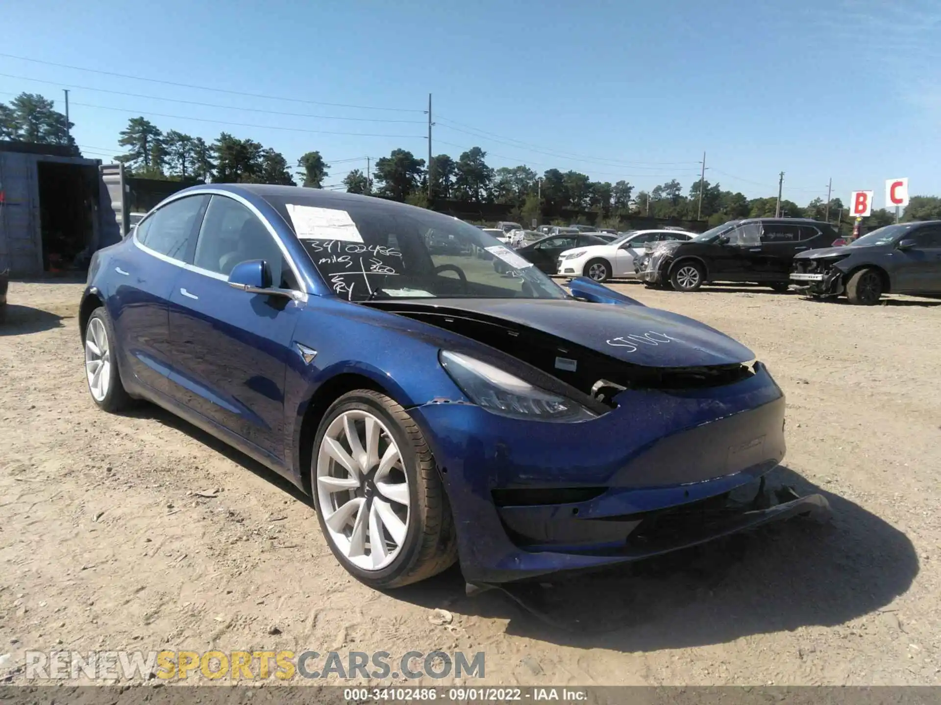 1 Photograph of a damaged car 5YJ3E1EB8LF667094 TESLA MODEL 3 2020