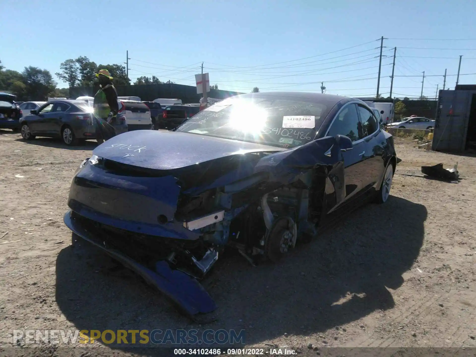 2 Photograph of a damaged car 5YJ3E1EB8LF667094 TESLA MODEL 3 2020