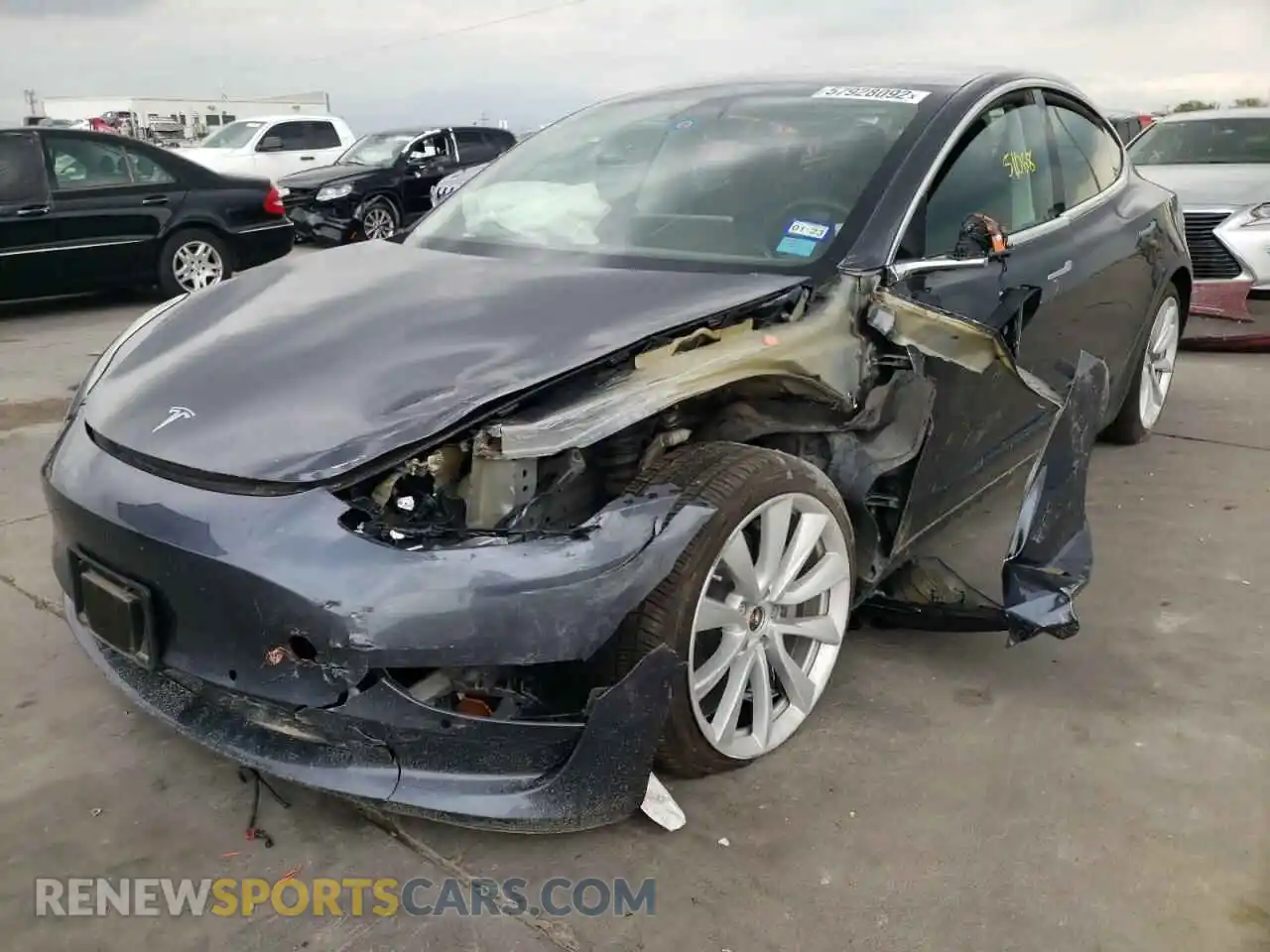 2 Photograph of a damaged car 5YJ3E1EB9LF628241 TESLA MODEL 3 2020