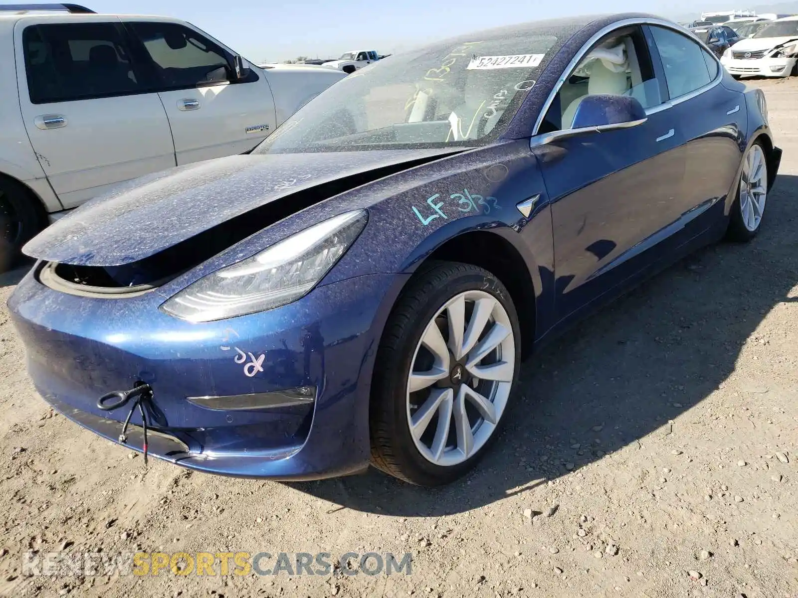 2 Photograph of a damaged car 5YJ3E1EB9LF640308 TESLA MODEL 3 2020