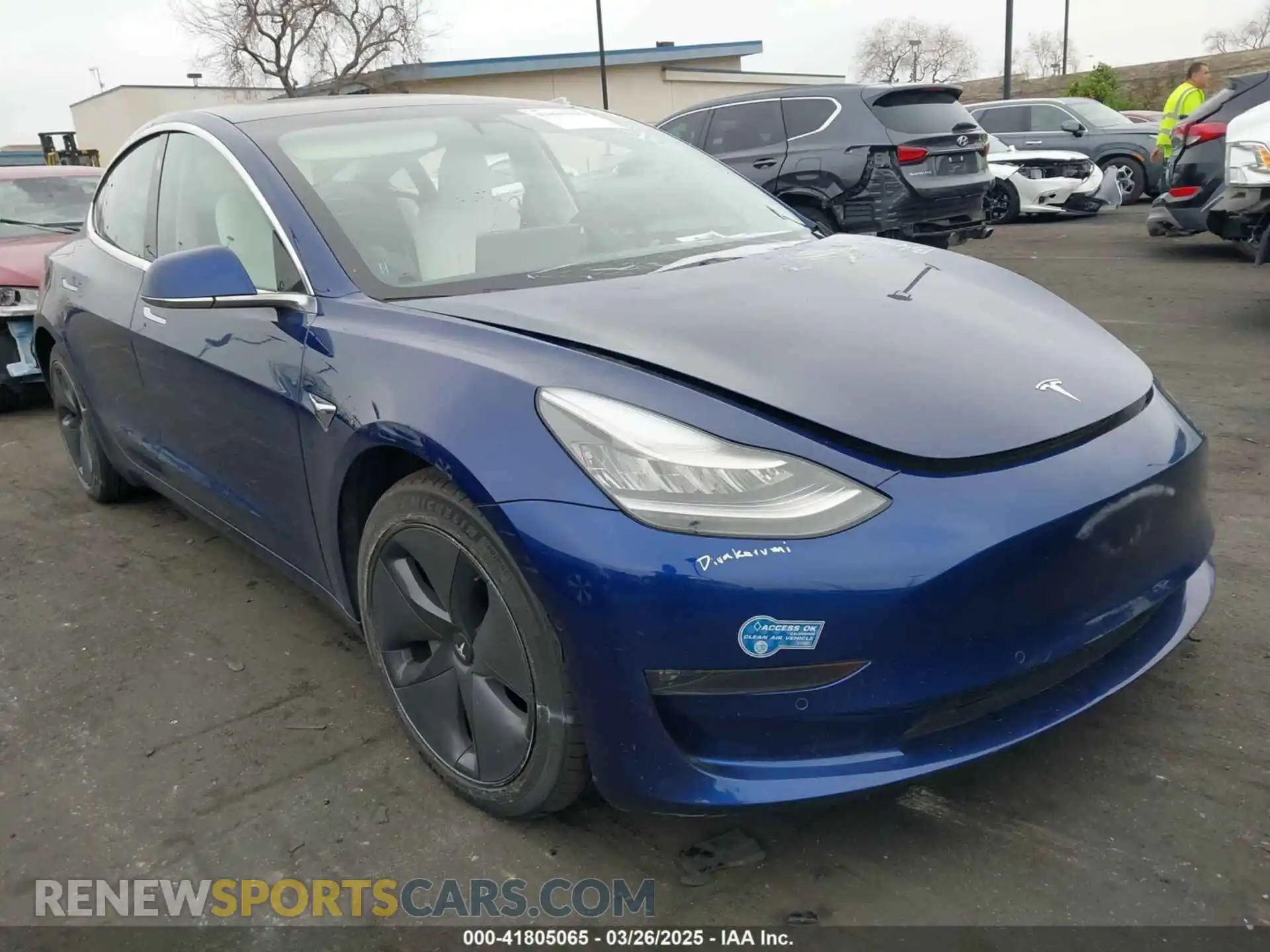 1 Photograph of a damaged car 5YJ3E1EB9LF744684 TESLA MODEL 3 2020