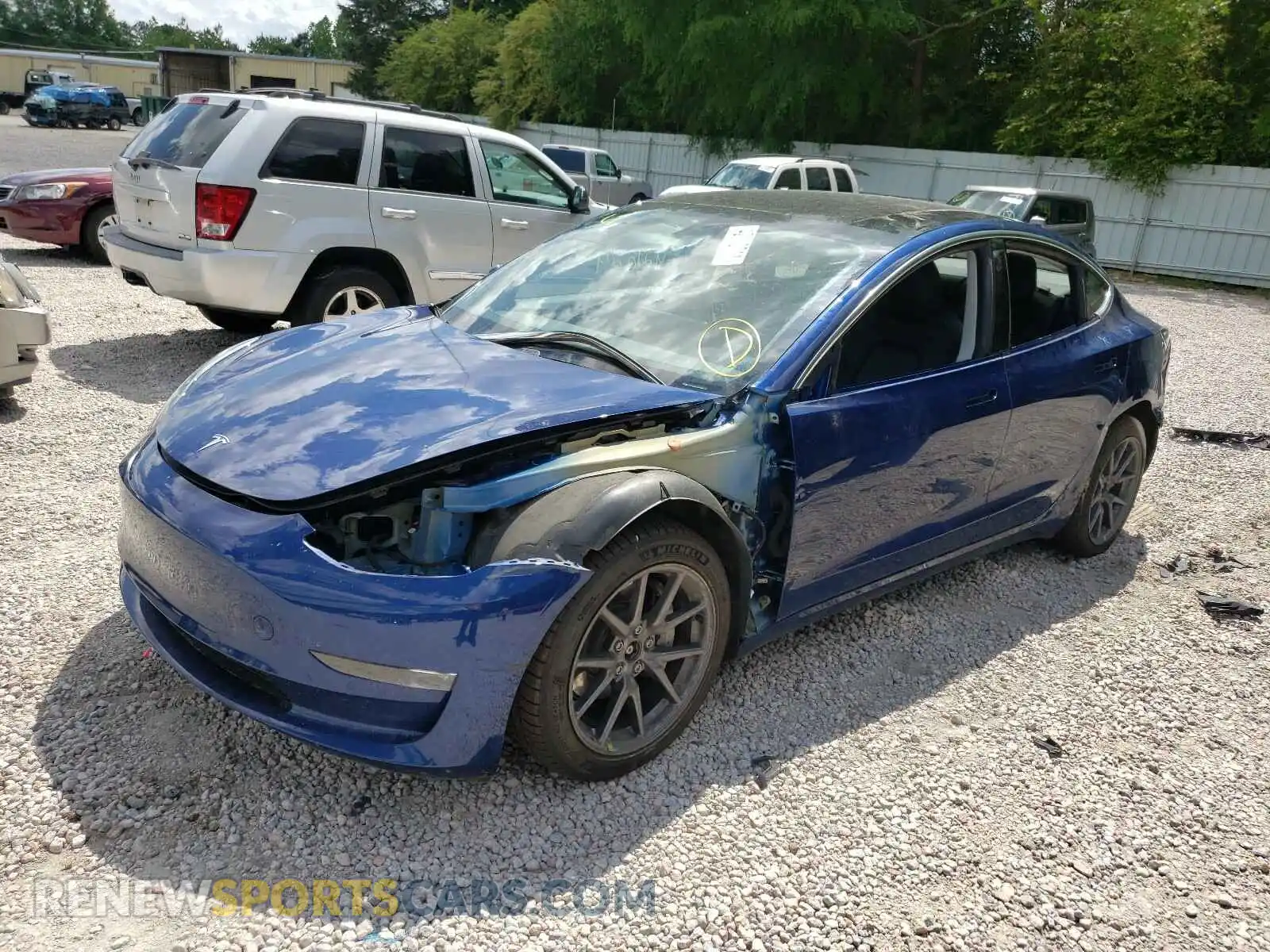 2 Photograph of a damaged car 5YJ3E1EBXLF617636 TESLA MODEL 3 2020