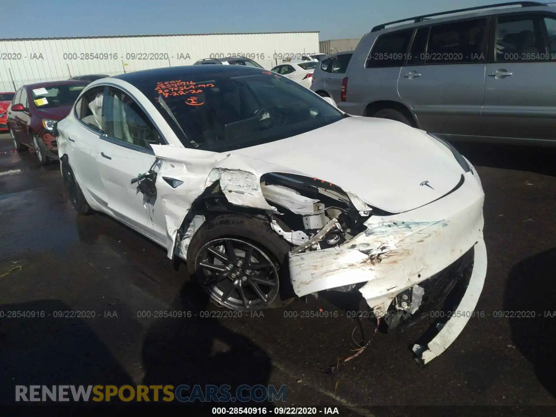 1 Photograph of a damaged car 5YJ3E1EBXLF619287 TESLA MODEL 3 2020