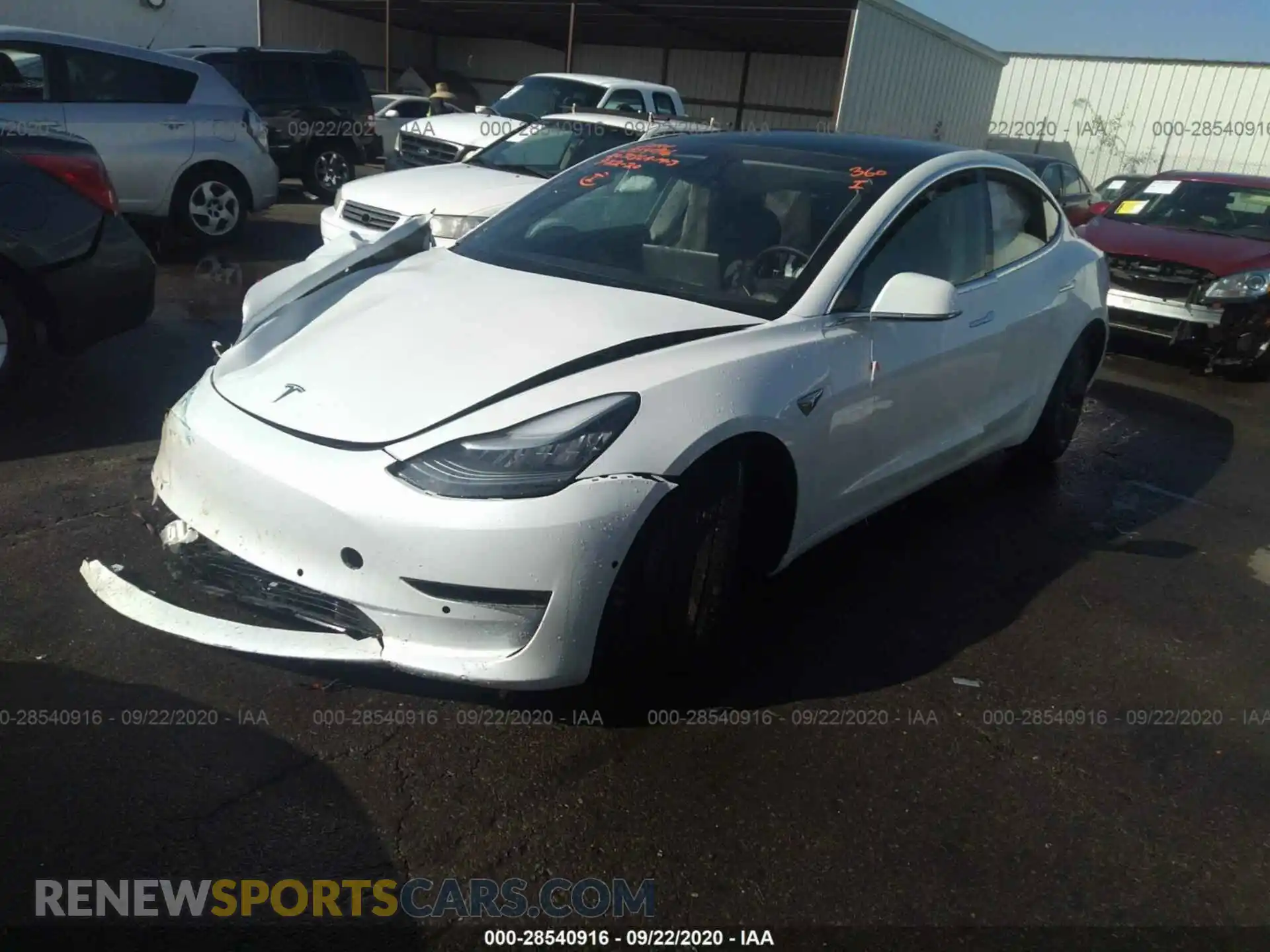 2 Photograph of a damaged car 5YJ3E1EBXLF619287 TESLA MODEL 3 2020