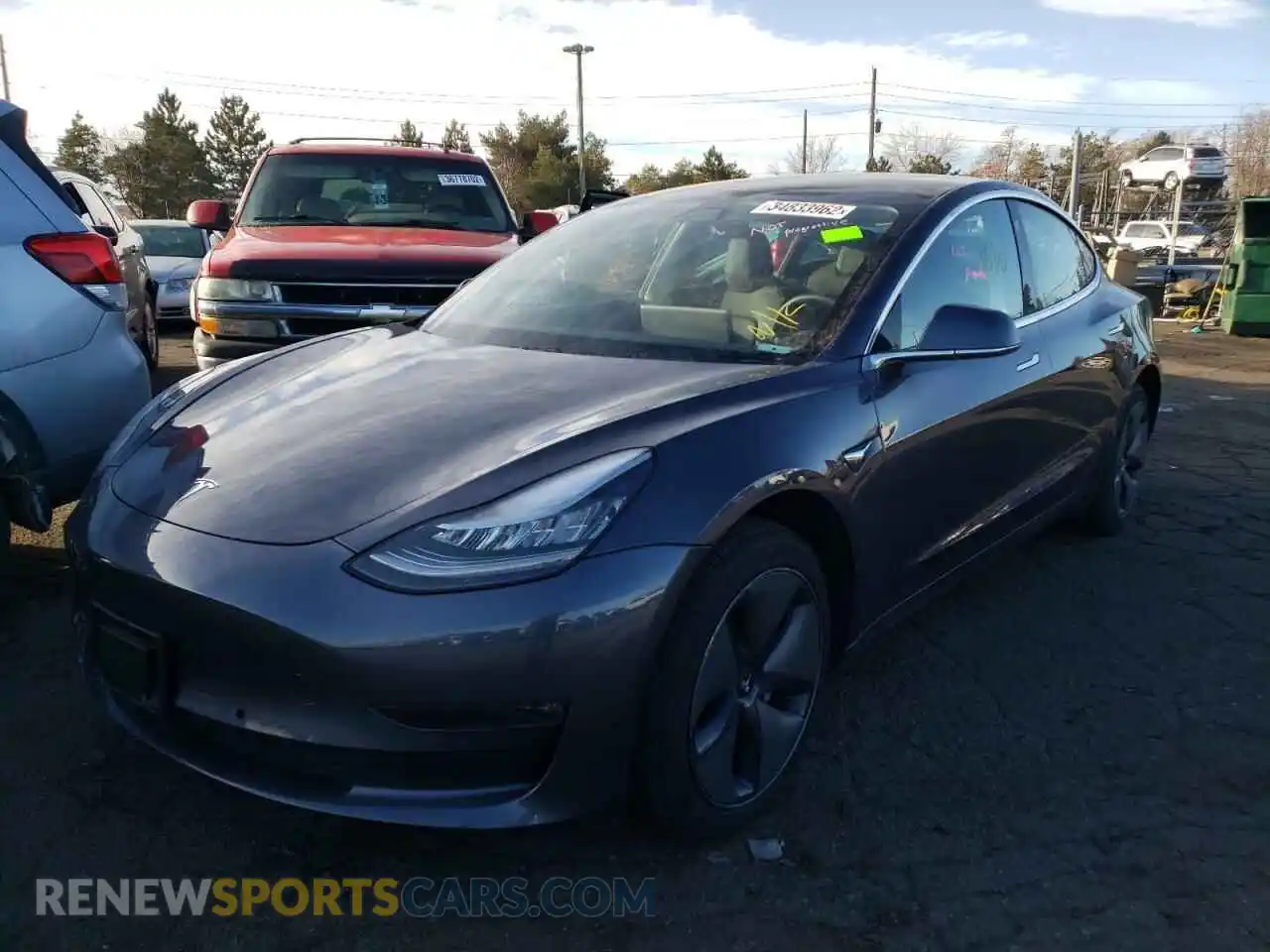 2 Photograph of a damaged car 5YJ3E1EBXLF649762 TESLA MODEL 3 2020