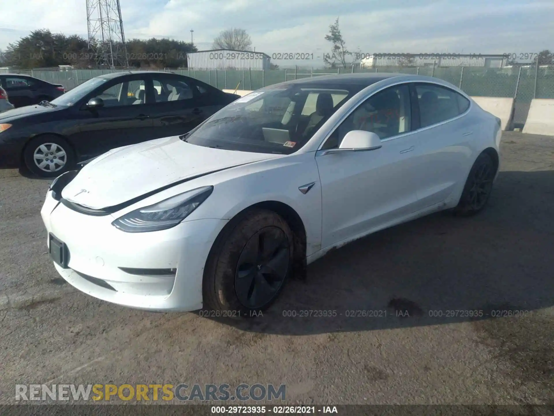 2 Photograph of a damaged car 5YJ3E1EBXLF735329 TESLA MODEL 3 2020