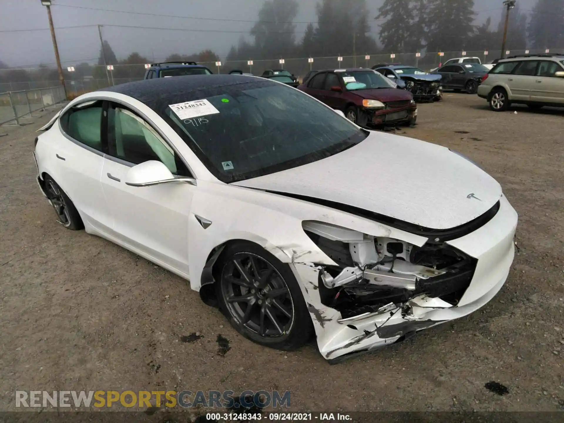 1 Photograph of a damaged car 5YJ3E1EBXLF800955 TESLA MODEL 3 2020