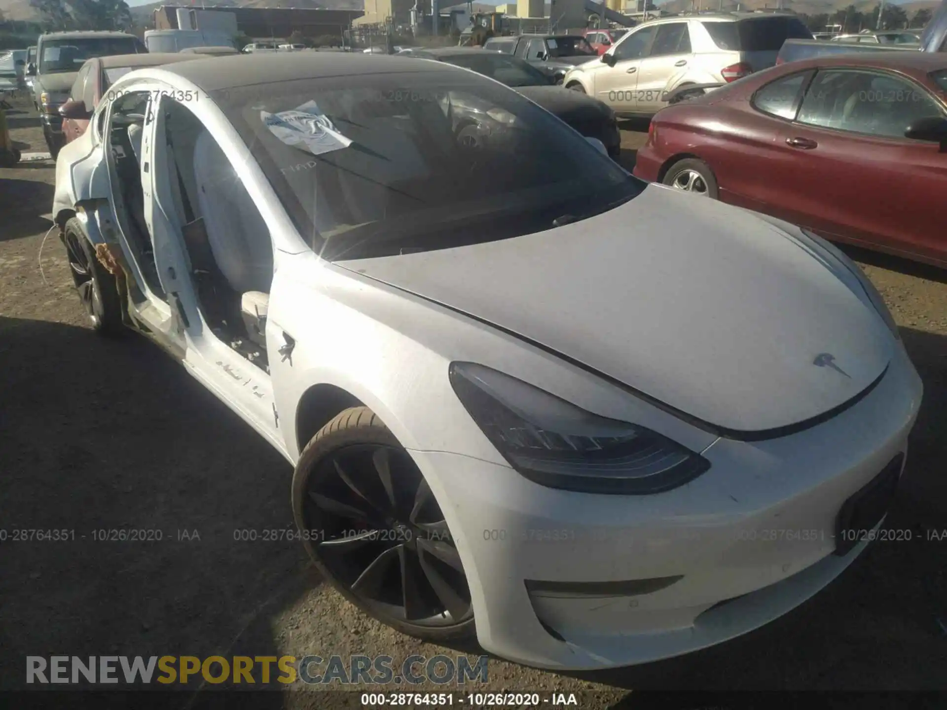 1 Photograph of a damaged car 5YJ3E1EC0LF641419 TESLA MODEL 3 2020