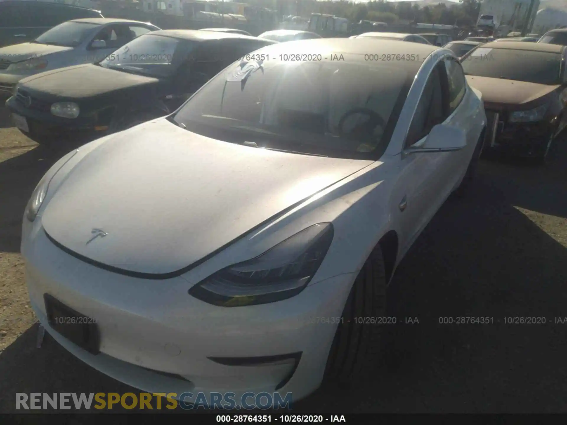 2 Photograph of a damaged car 5YJ3E1EC0LF641419 TESLA MODEL 3 2020