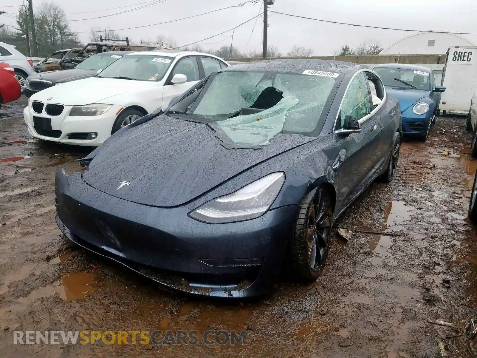 2 Photograph of a damaged car 5YJ3E1EC2LF602962 TESLA MODEL 3 2020