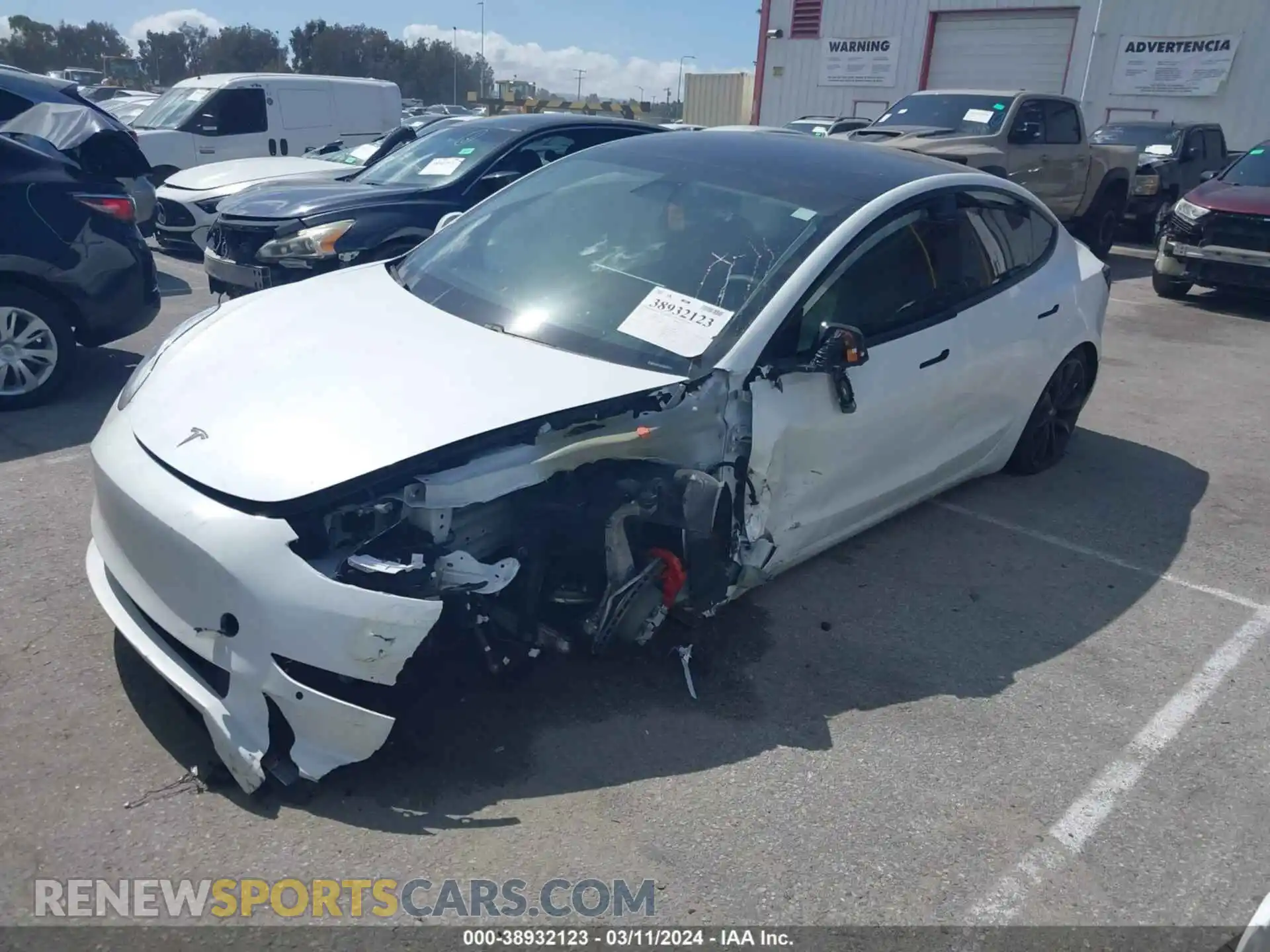2 Photograph of a damaged car 5YJ3E1EC2LF627537 TESLA MODEL 3 2020