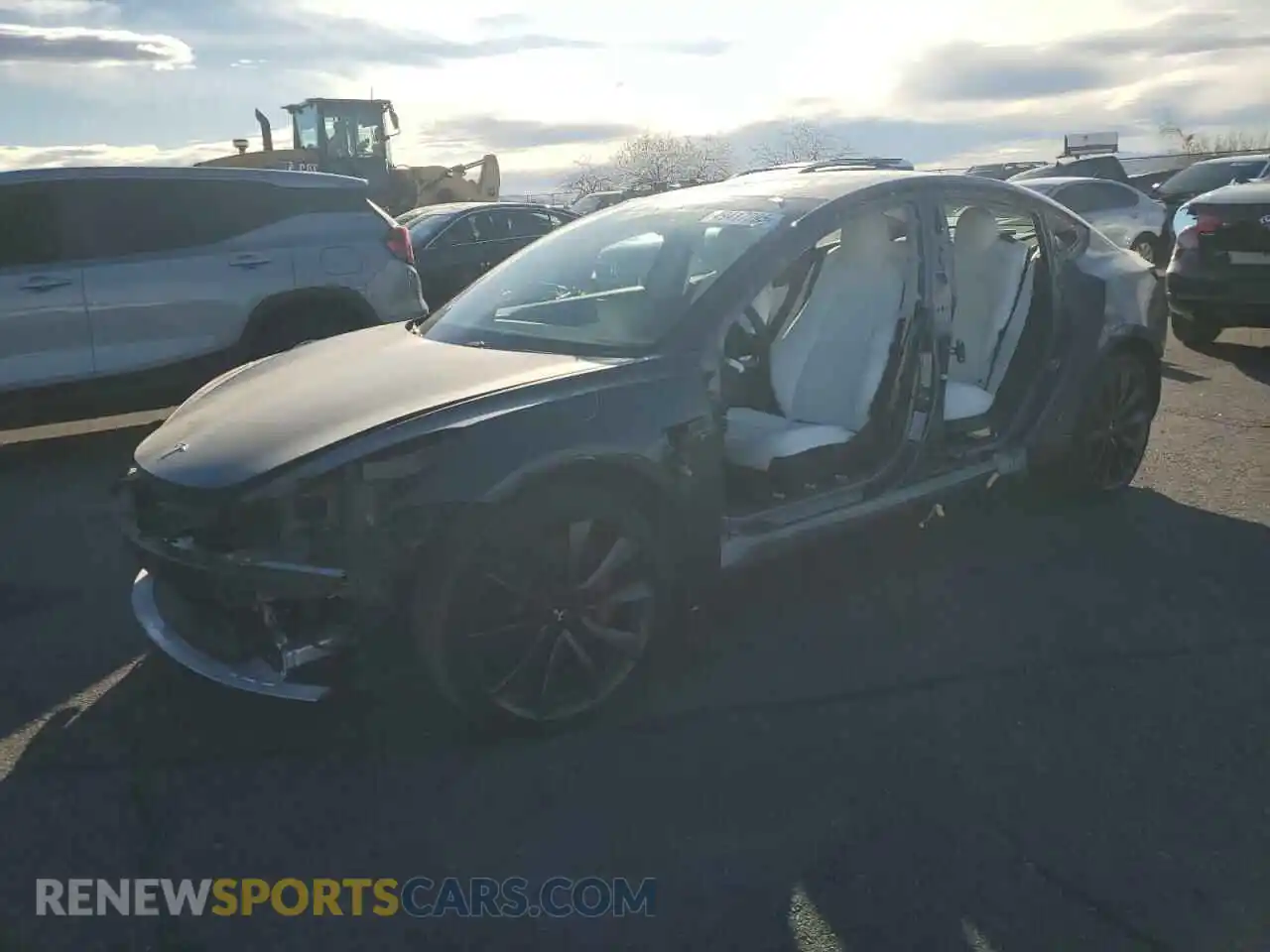 1 Photograph of a damaged car 5YJ3E1EC2LF742414 TESLA MODEL 3 2020