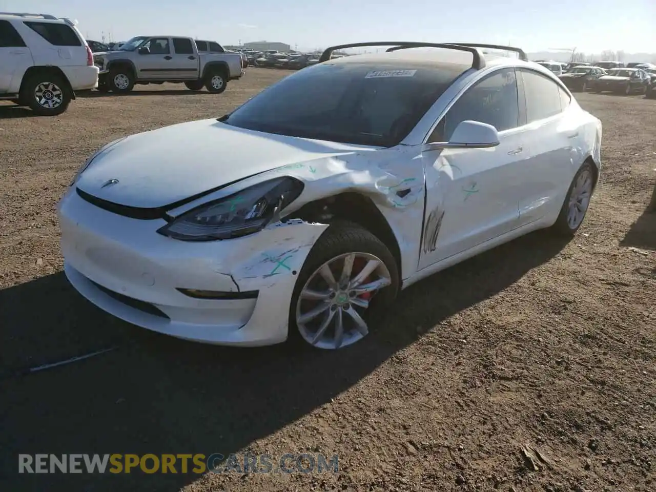 2 Photograph of a damaged car 5YJ3E1EC3LF603568 TESLA MODEL 3 2020