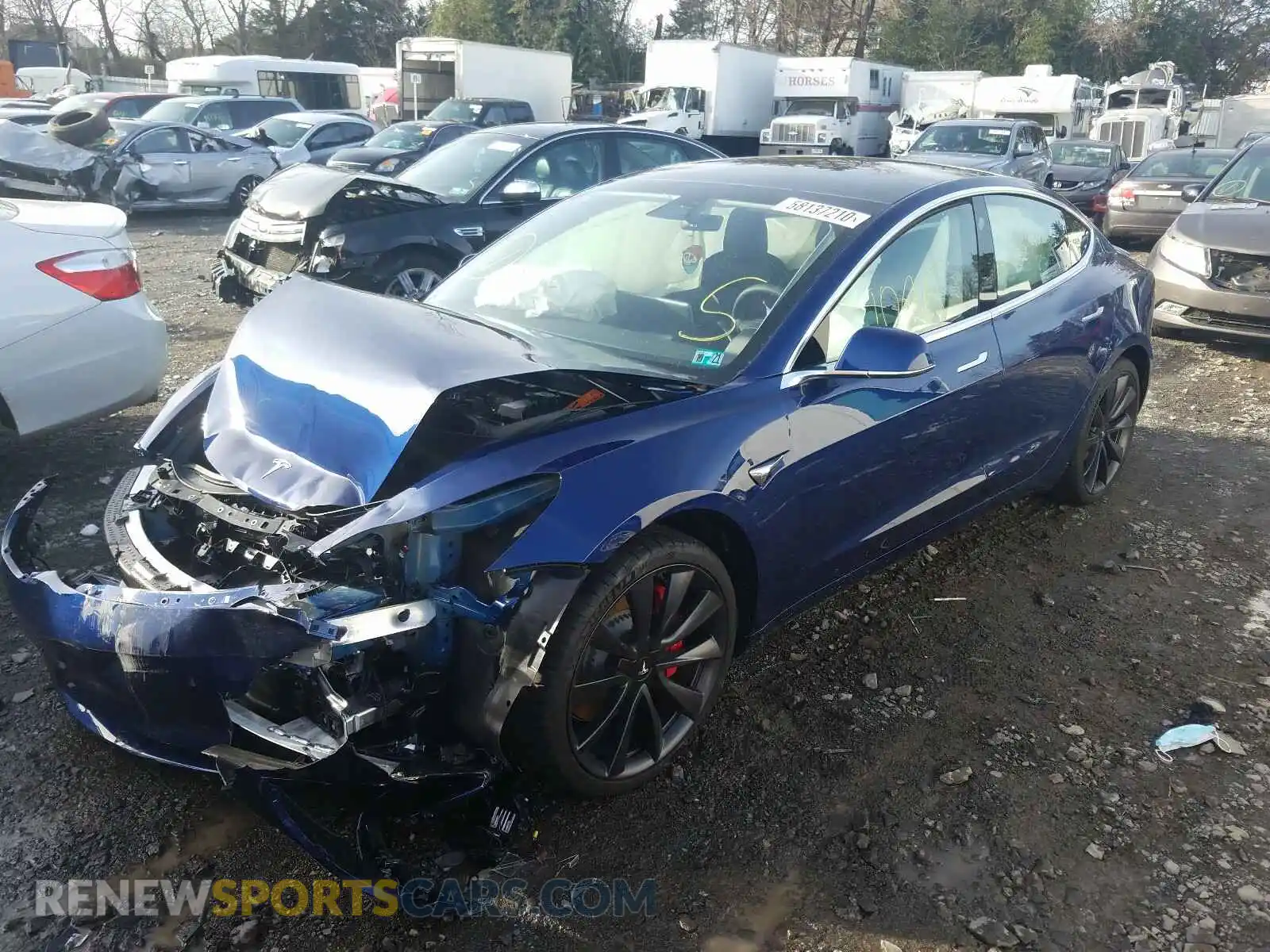 2 Photograph of a damaged car 5YJ3E1EC3LF796319 TESLA MODEL 3 2020