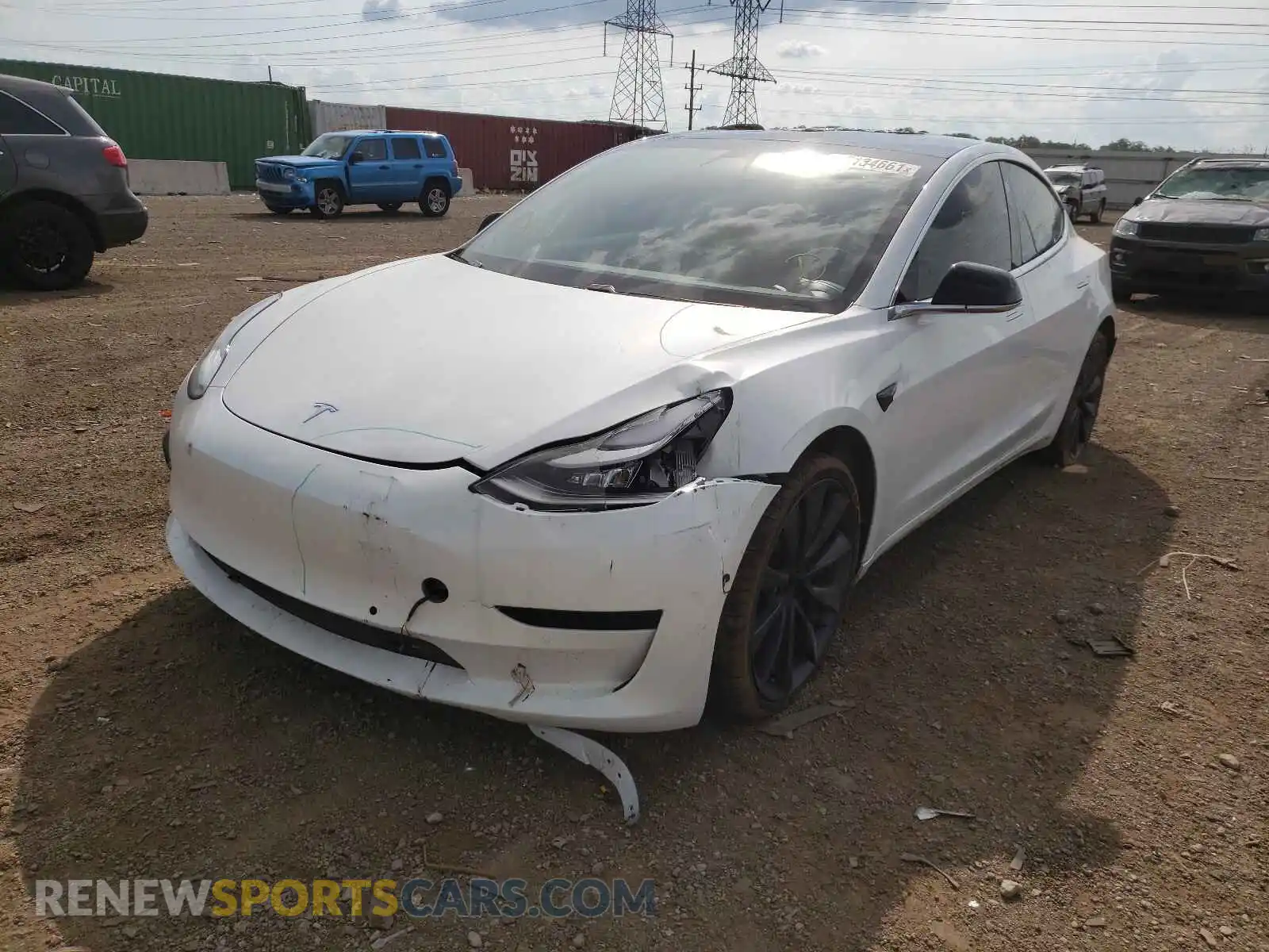 2 Photograph of a damaged car 5YJ3E1EC3LF796336 TESLA MODEL 3 2020