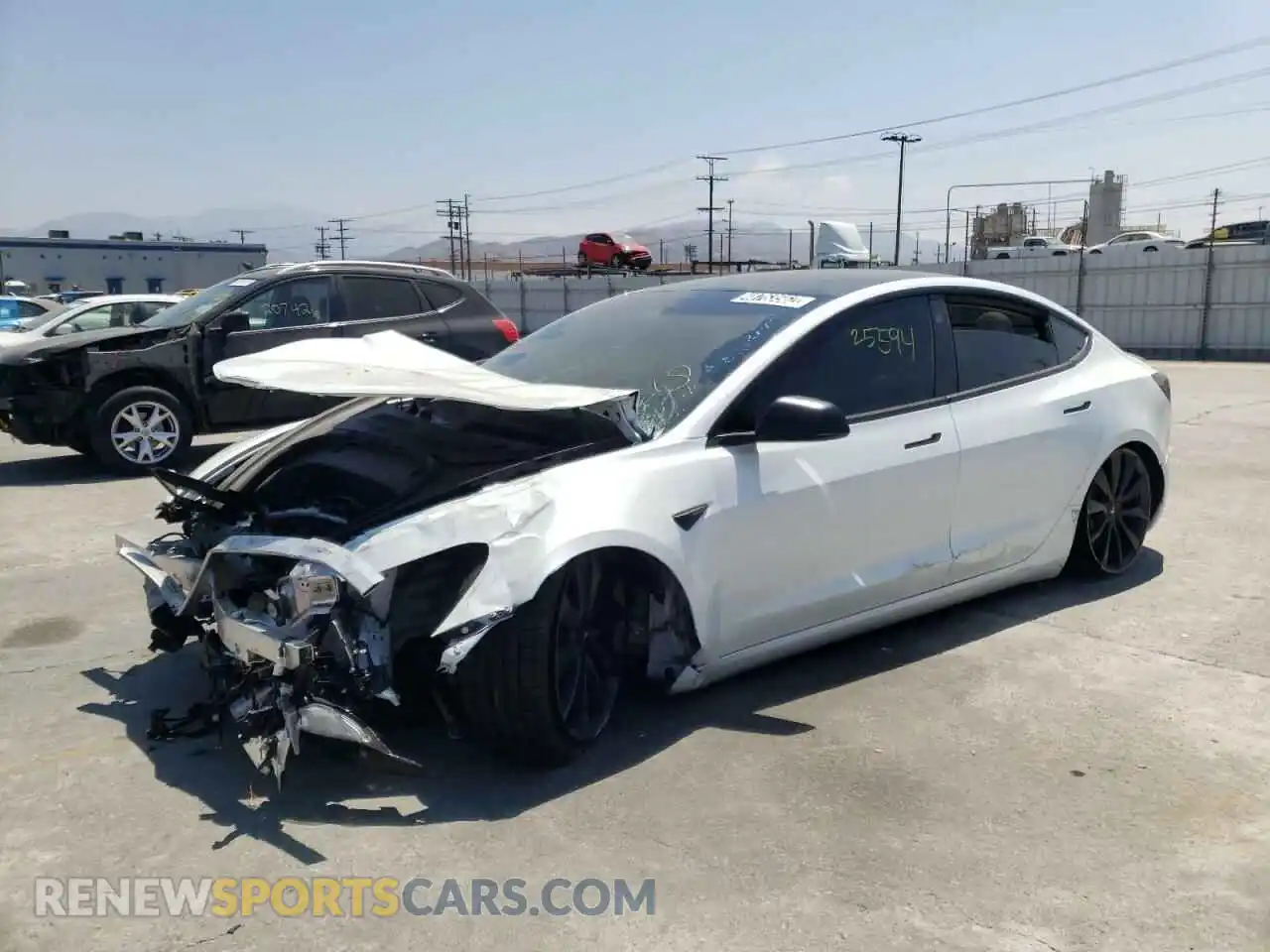 2 Photograph of a damaged car 5YJ3E1EC3LF805519 TESLA MODEL 3 2020