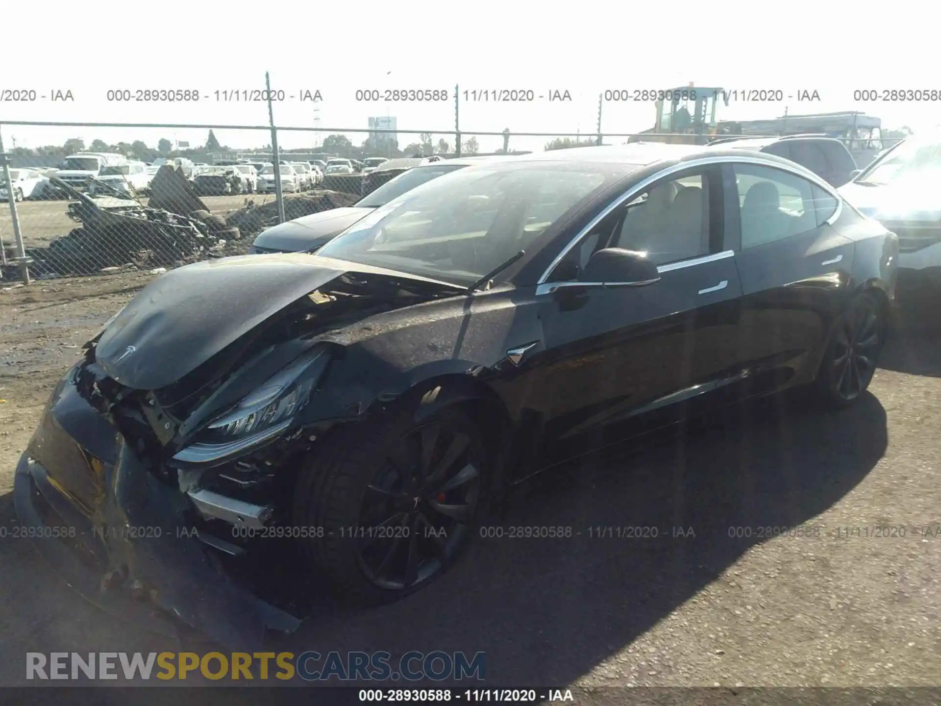 2 Photograph of a damaged car 5YJ3E1EC5LF796399 TESLA MODEL 3 2020