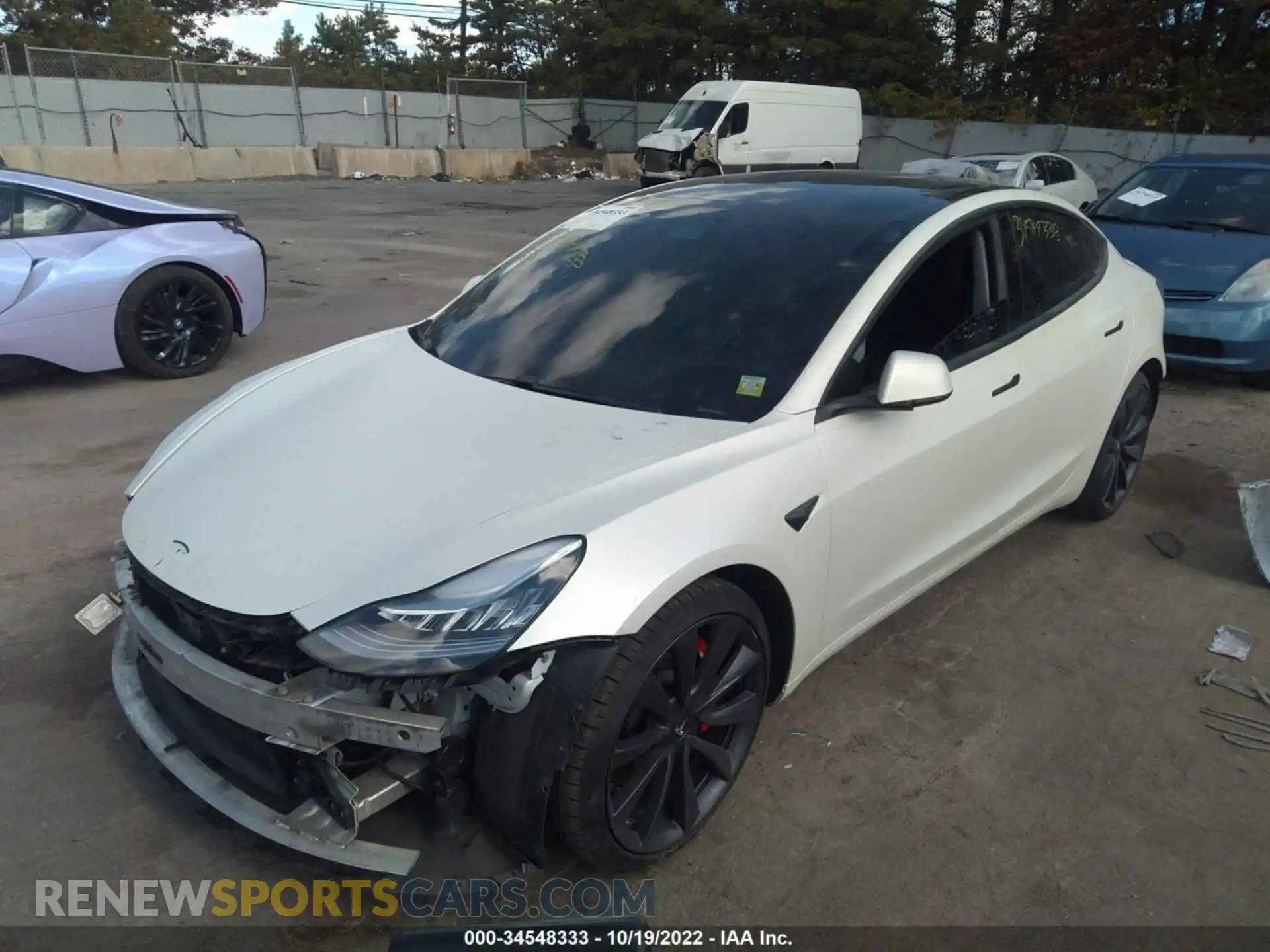 2 fotografías del automóvil dañado 5YJ3E1EC9LF714206 TESLA MODEL 3 2020