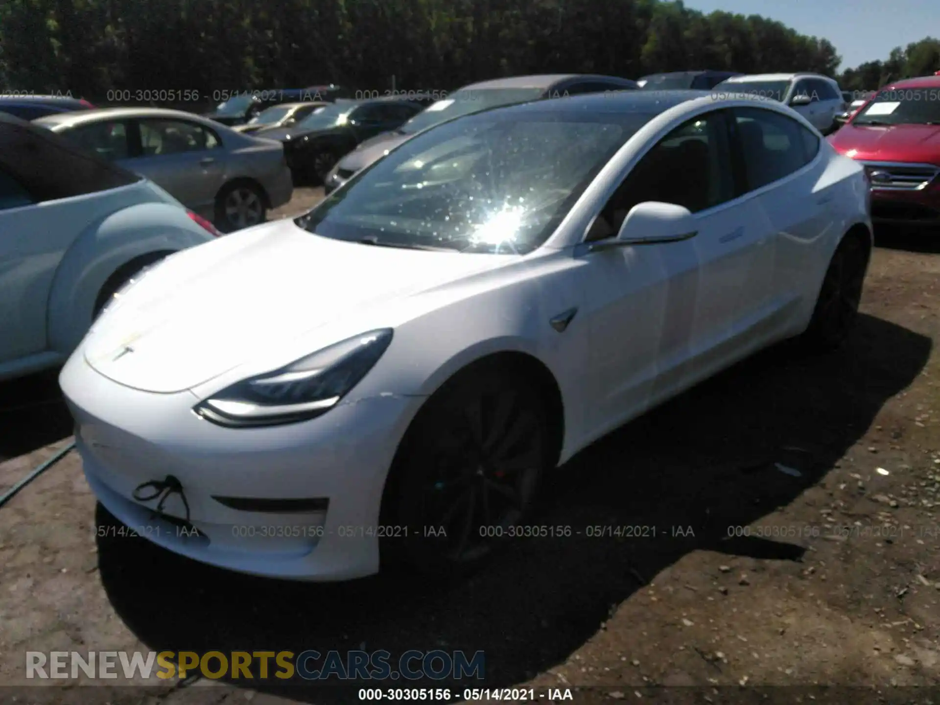 2 Photograph of a damaged car 5YJ3E1ECXLF623963 TESLA MODEL 3 2020