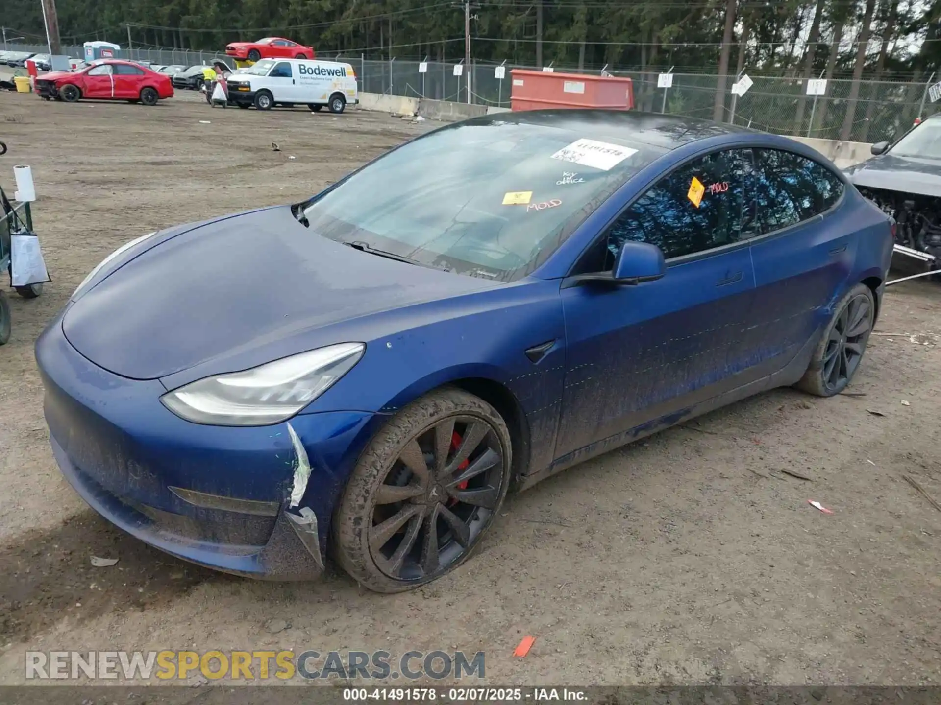 2 Photograph of a damaged car 5YJ3E1ECXLF647079 TESLA MODEL 3 2020