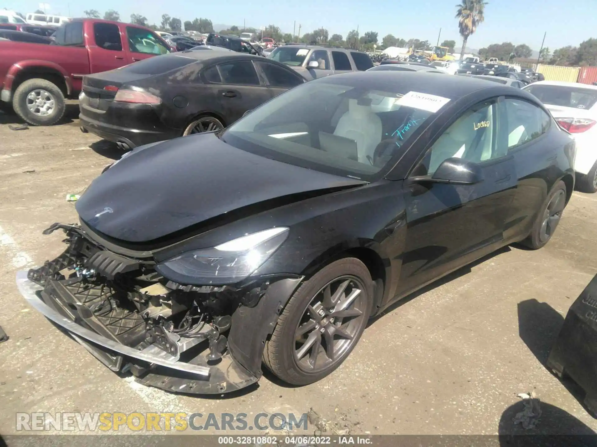 2 Photograph of a damaged car 5YJ3E1EA0MF018639 TESLA MODEL 3 2021