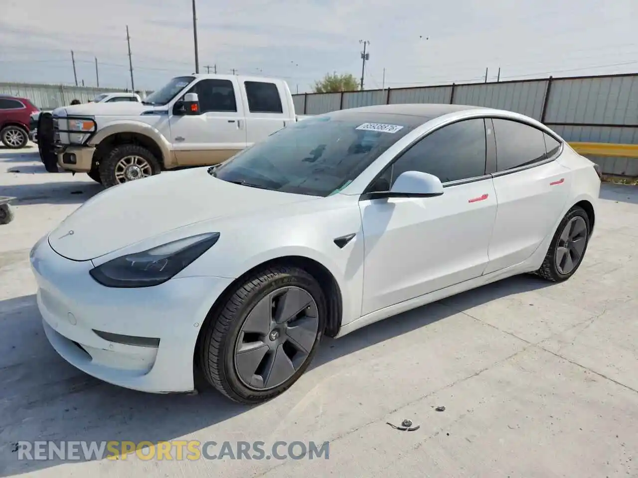 1 Photograph of a damaged car 5YJ3E1EA0MF043038 TESLA MODEL 3 2021