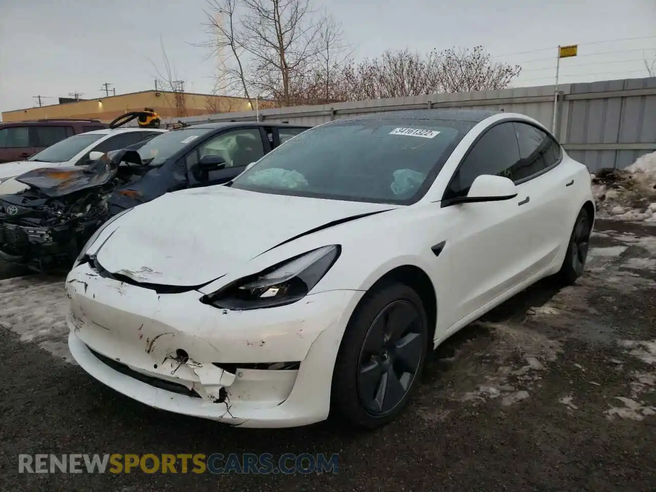 2 Photograph of a damaged car 5YJ3E1EA0MF047686 TESLA MODEL 3 2021