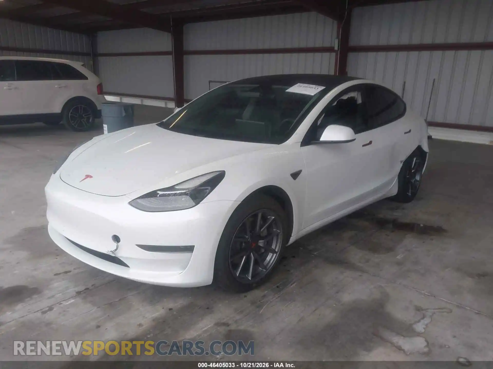 2 fotografías del automóvil dañado 5YJ3E1EA0MF054010 TESLA MODEL 3 2021